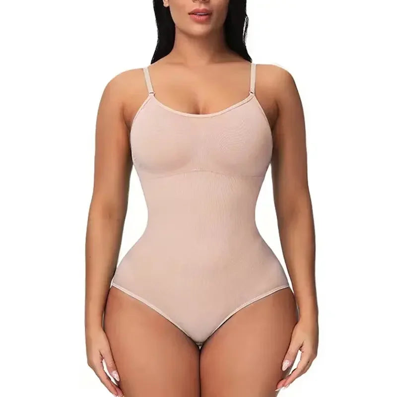 1 Piece Solid Seamless Brief Shaping Shapewear Bodysuit, Tummy Control Butt Lifting Slimmer Body Shaper, Women's Underwear - luxe middelen
