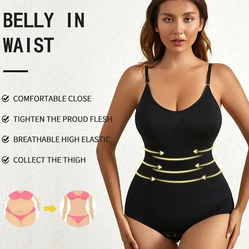 1 Piece Solid Seamless Brief Shaping Shapewear Bodysuit, Tummy Control Butt Lifting Slimmer Body Shaper, Women's Underwear - luxe middelen