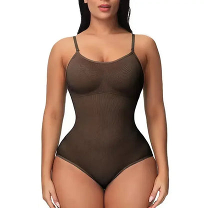 1 Piece Solid Seamless Brief Shaping Shapewear Bodysuit, Tummy Control Butt Lifting Slimmer Body Shaper, Women's Underwear - luxe middelen