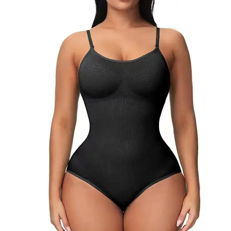 1 Piece Solid Seamless Brief Shaping Shapewear Bodysuit, Tummy Control Butt Lifting Slimmer Body Shaper, Women's Underwear - luxe middelen